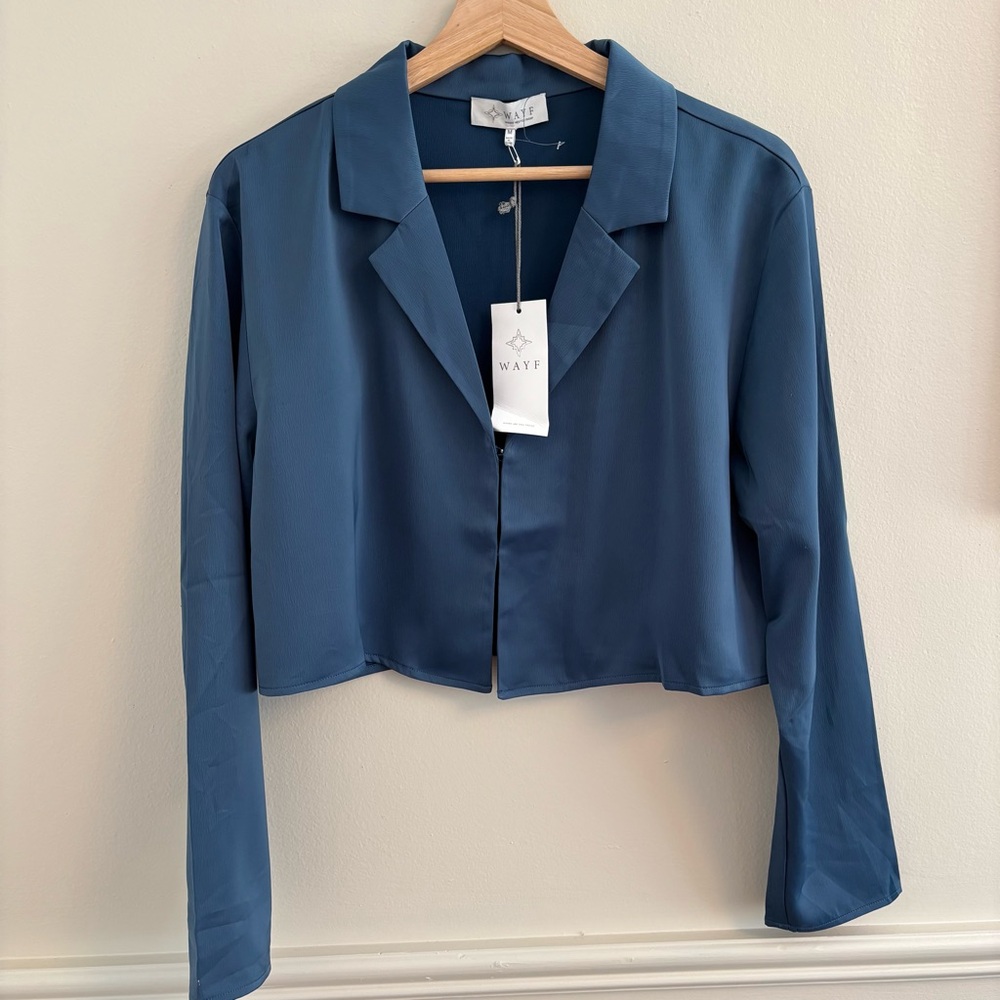 Wayf Slate Blue blouse